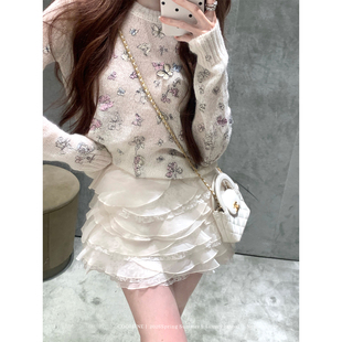 COOLLINE林子熙 花雾 本期b入!绝美百搭蕾丝蛋糕裙高腰短裙