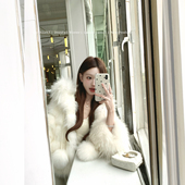 COOLLINE林子熙 芬兰雪境 du家两色狐狸毛连帽皮草女贵气外套上衣