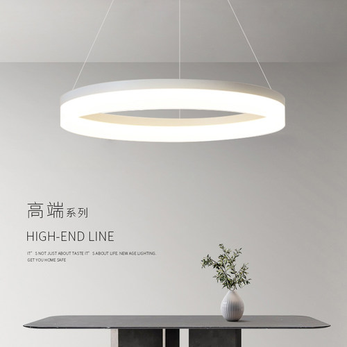 中山灯具圆环形吊灯饭厅灯大气极简吧台饭桌网红工程设计师LED灯