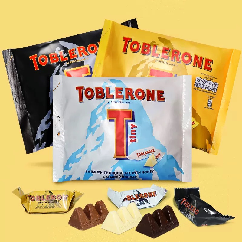 瑞士Toblerone三角巧克力黑巧牛奶白巧迷你独立袋装喜糖零食200g