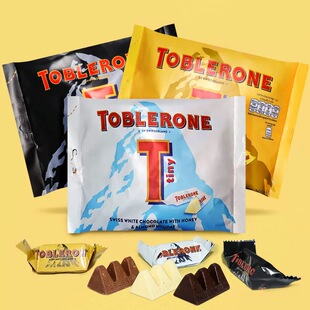 瑞士Toblerone三角巧克力黑巧牛奶白巧迷你独立袋装喜糖零食200g
