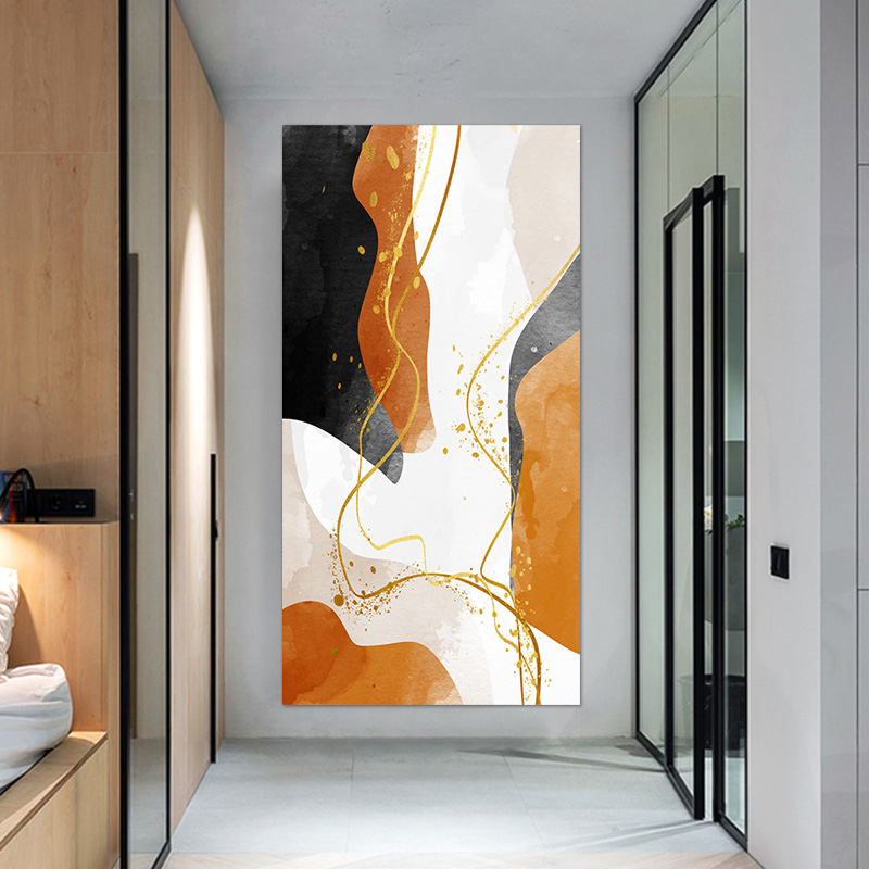 北欧风个性抽象玄关走廊尽头装饰贴画自粘现代简约客厅背景墙贴纸图片