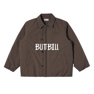BUTTBILL22AW复古Teflon三防3M新雪丽棉衣服教练夹克日系外套男