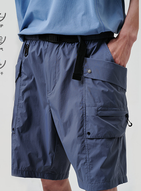 BUTTBILL BETA 24SS特氟龙立体大口袋工装短裤宽松PU肤感防绒涂层