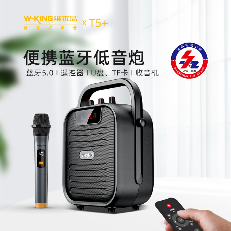 T5+手提式户外便携蓝牙音箱低音炮音响送长辈带收音机功能