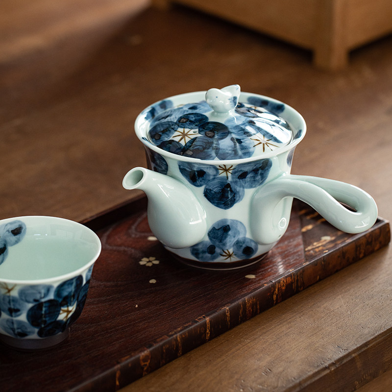 日本进口一诚新款手作茶壶侧把急须壶陶瓷泡茶壶日式冲茶壶