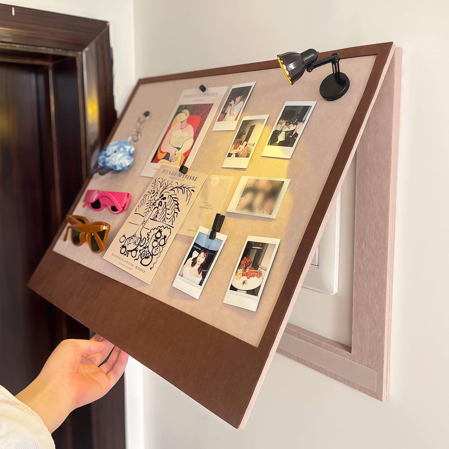 电表箱装饰画2026新款毛毡免打孔现代简约竖款配电墙面遮丑照片墙