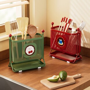 台面筷子收纳盒家用厨房分格筷子筒2026新款高档筷勺叉收纳沥水架