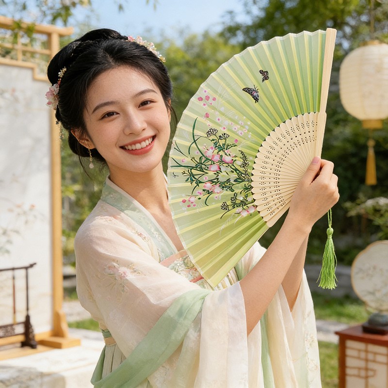 立减5元随身折叠古风扇子