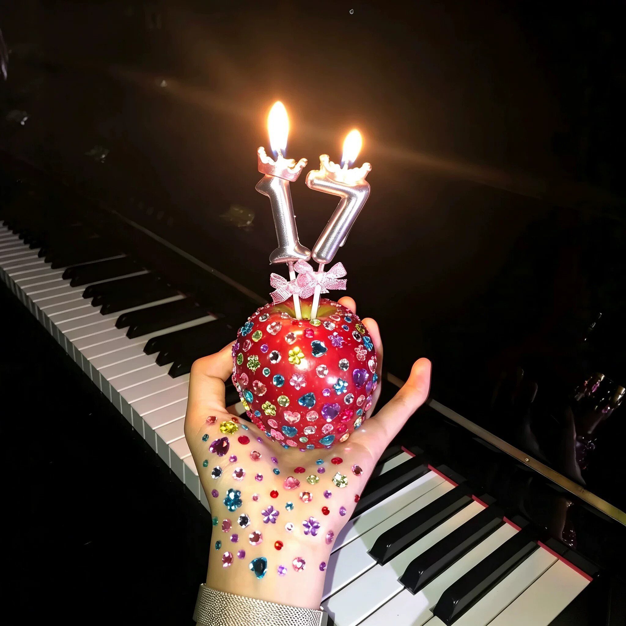 立减5元生日苹果蜡烛出片神器