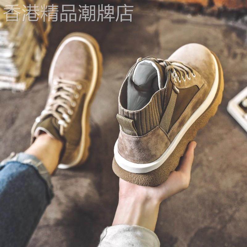 马丁靴男款中帮冬季2025新款工装靴子英伦风覆古软皮高帮男鞋真皮