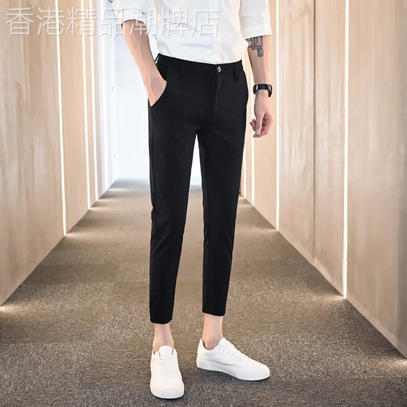 西装裤男夏季潮牌修身小脚九分裤子男士韩版潮流百搭休闲直筒西裤