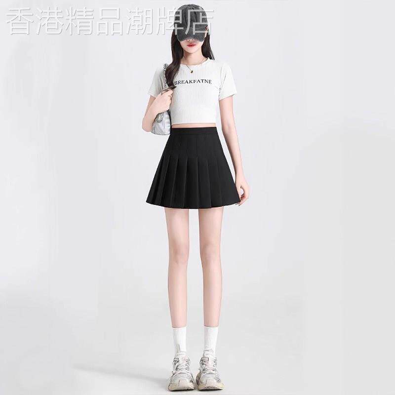 西装百褶半身裙女夏季2026年新款高腰显瘦小个子伞裙a字包臀短裙