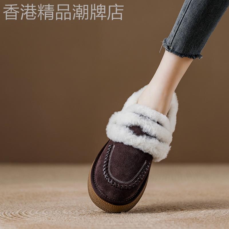 西班牙小众品牌ONGYSL厚底雪地靴女鞋加绒加厚短靴保暖棉鞋一脚蹬