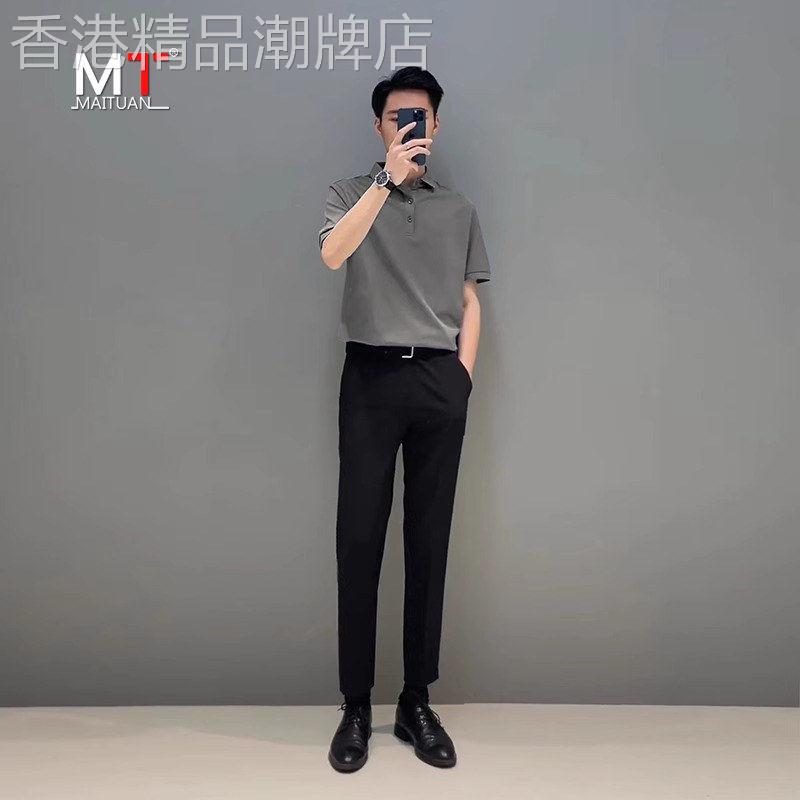 休闲套装男士短袖t恤POLO衫高级感商务轻熟风男装穿搭一整套夏天