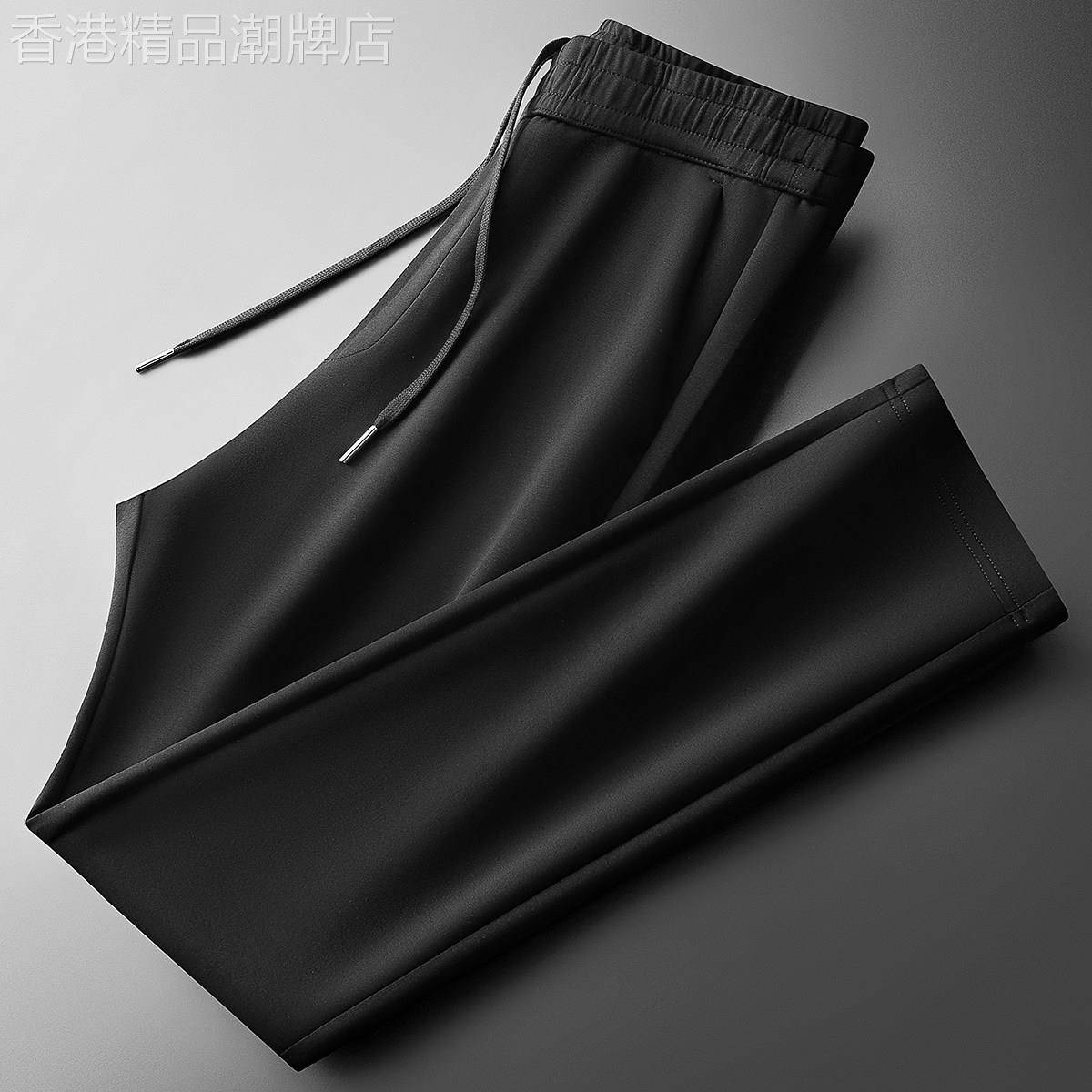 韩国专柜莫代尔太空棉运动裤子纯色时尚百搭男士轻奢直筒休闲卫裤