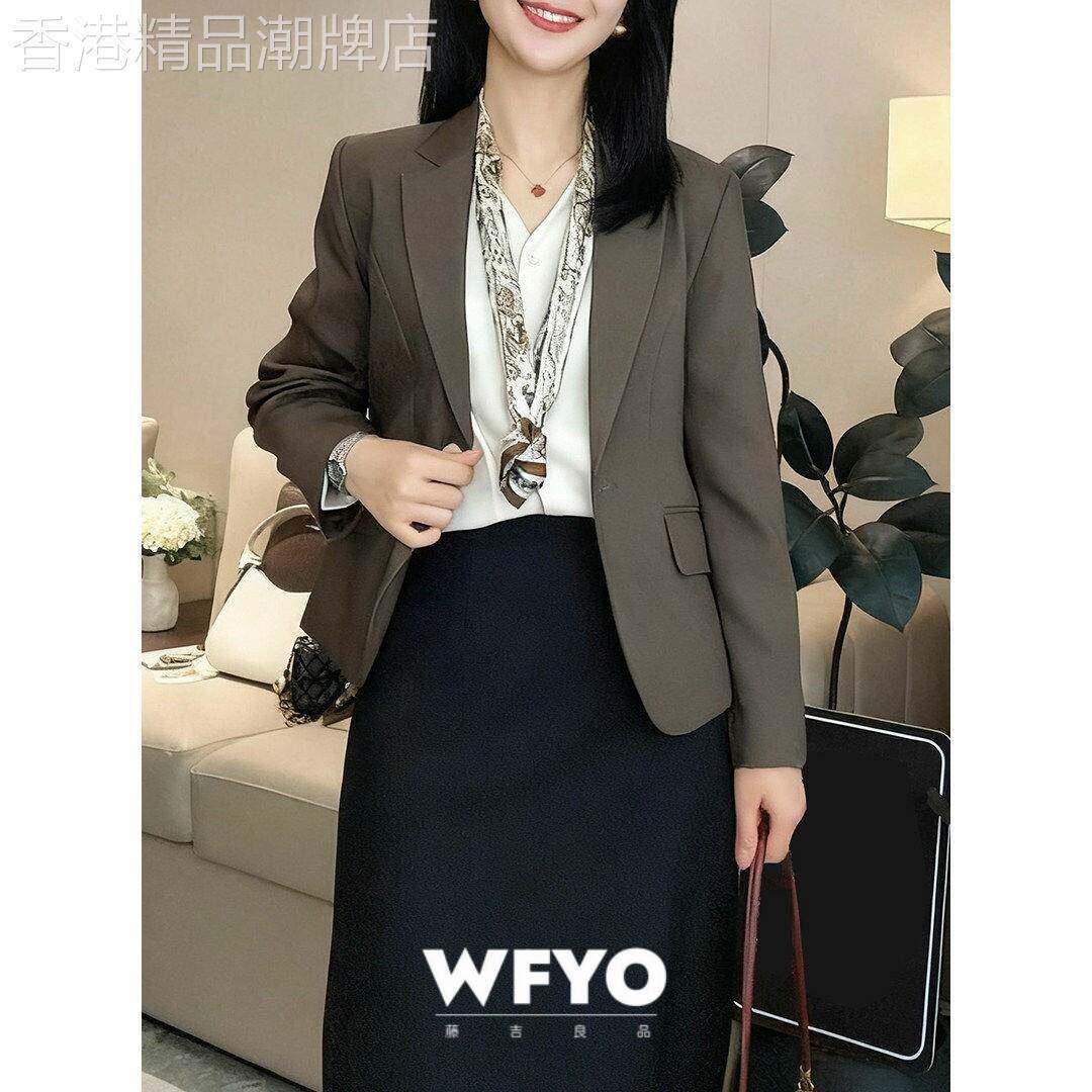 WFYO/气质休闲小西装外套女短款2026春秋新款长袖一粒扣西服上衣