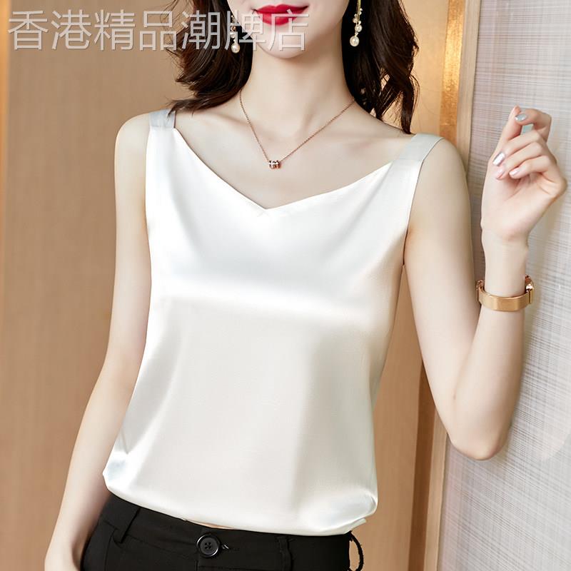 egmg搭配西服西装打底衫内搭真丝吊带背心女夏季冰丝内穿无袖上衣