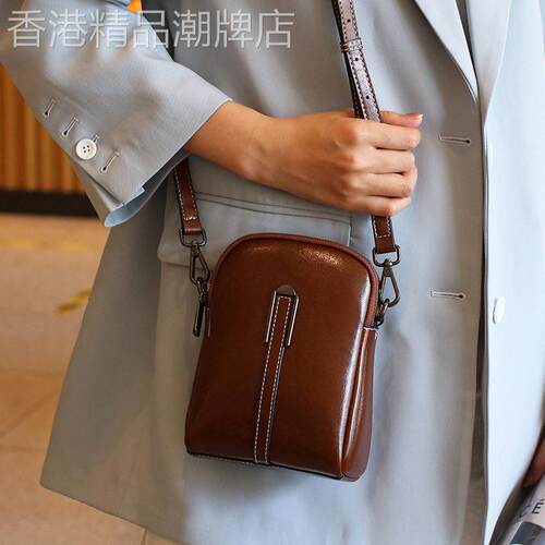 法国正品MK Jessie真皮手机包女爆款小包包女包百搭夏单肩斜挎包