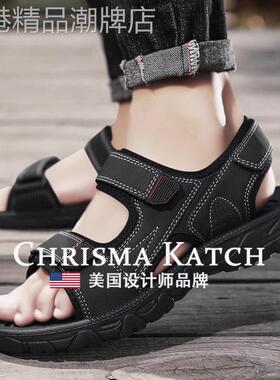 出口美国⭐Chrisma Katch~夏季外穿男透气休闲爸爸沙滩拖鞋ins潮