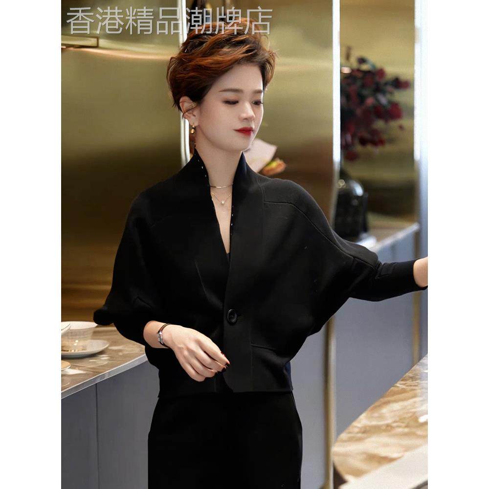 黑色针织开衫女外穿秋冬2025新款高级感小个子毛衣打底衫内搭上衣