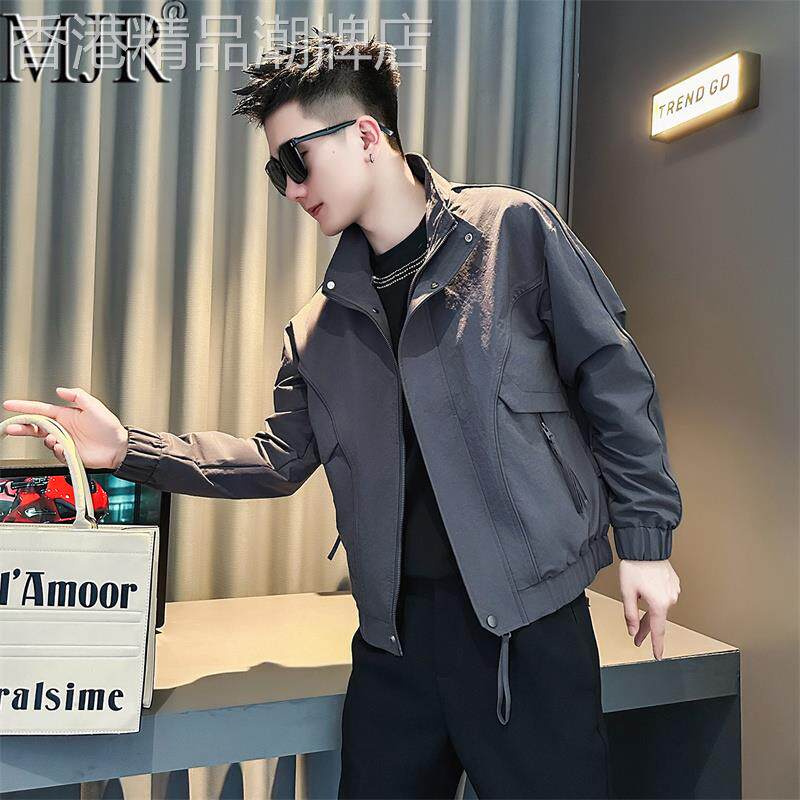 潮牌男士工装夹克2025年秋冬季新款高端拼接痞帅外套男款休闲上衣