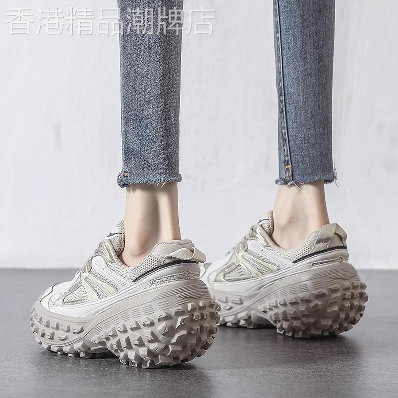 QVU~品牌专柜！松糕菠萝底网面透气老爹鞋新款时尚休闲运动鞋