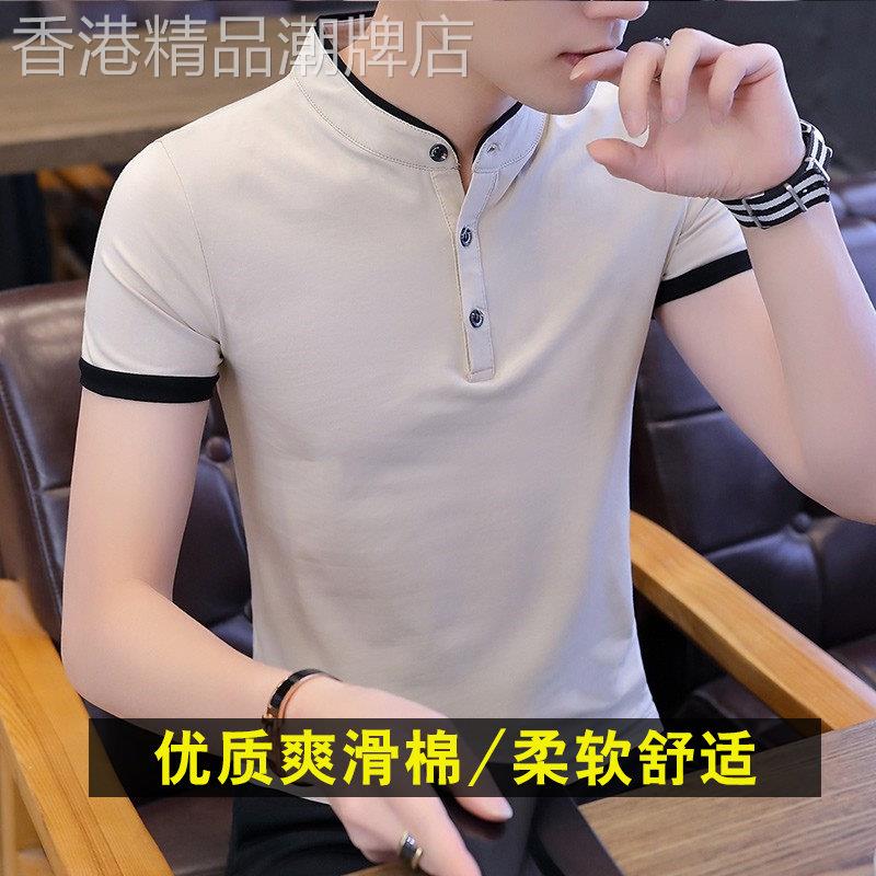 潮牌polo衫男士短袖t恤2026新款夏季纯棉小立领休闲半袖体恤男款