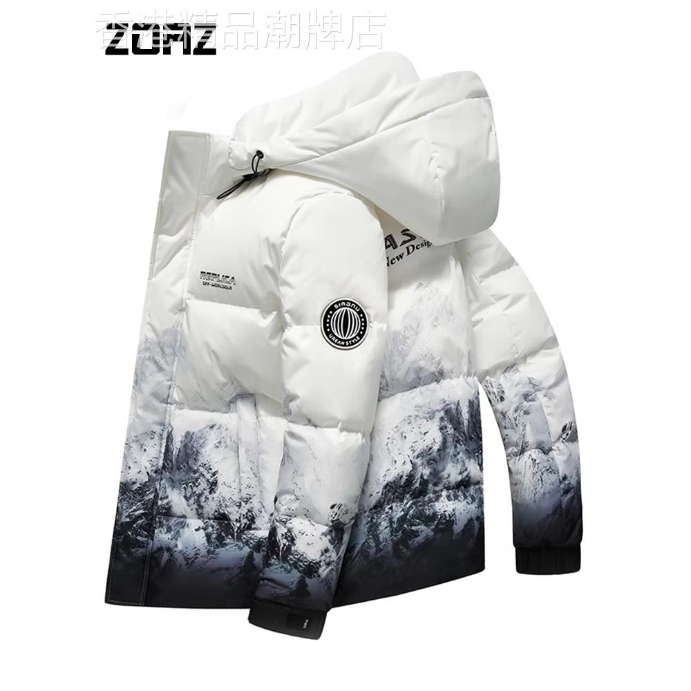 ZOAZ加厚迷彩羽绒服男士冬季新款潮流短款时尚白鸭绒保暖男装外套