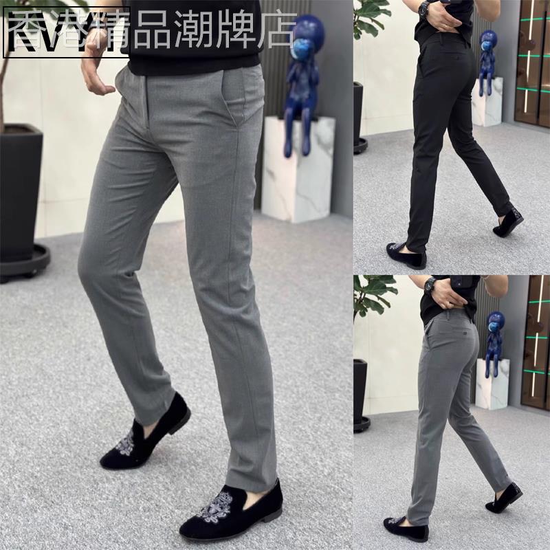 高端欧货小西裤男士2025春秋新款商务休闲裤男款修身痞帅男裤子潮