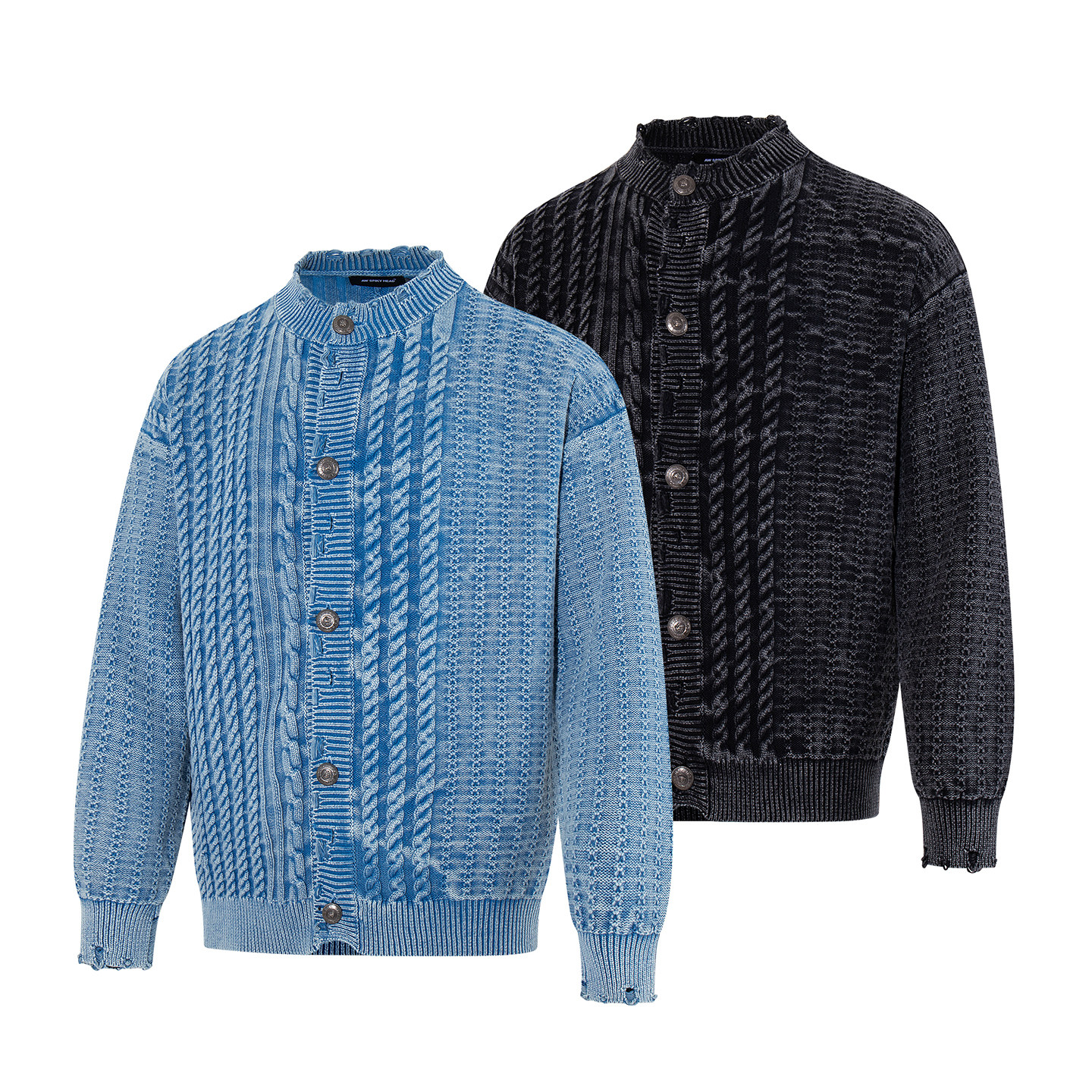 Goinsk 重磅精梳棉水洗毛衣男女款春季肌理开衫绞花立领针织外套,男装,针织衫/毛衣,淘宝优惠券,粉丝福利购,淘宝优惠卷