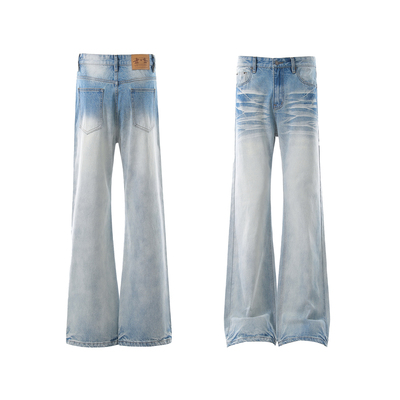 立体猫须渐变牛仔裤男女春季裤子