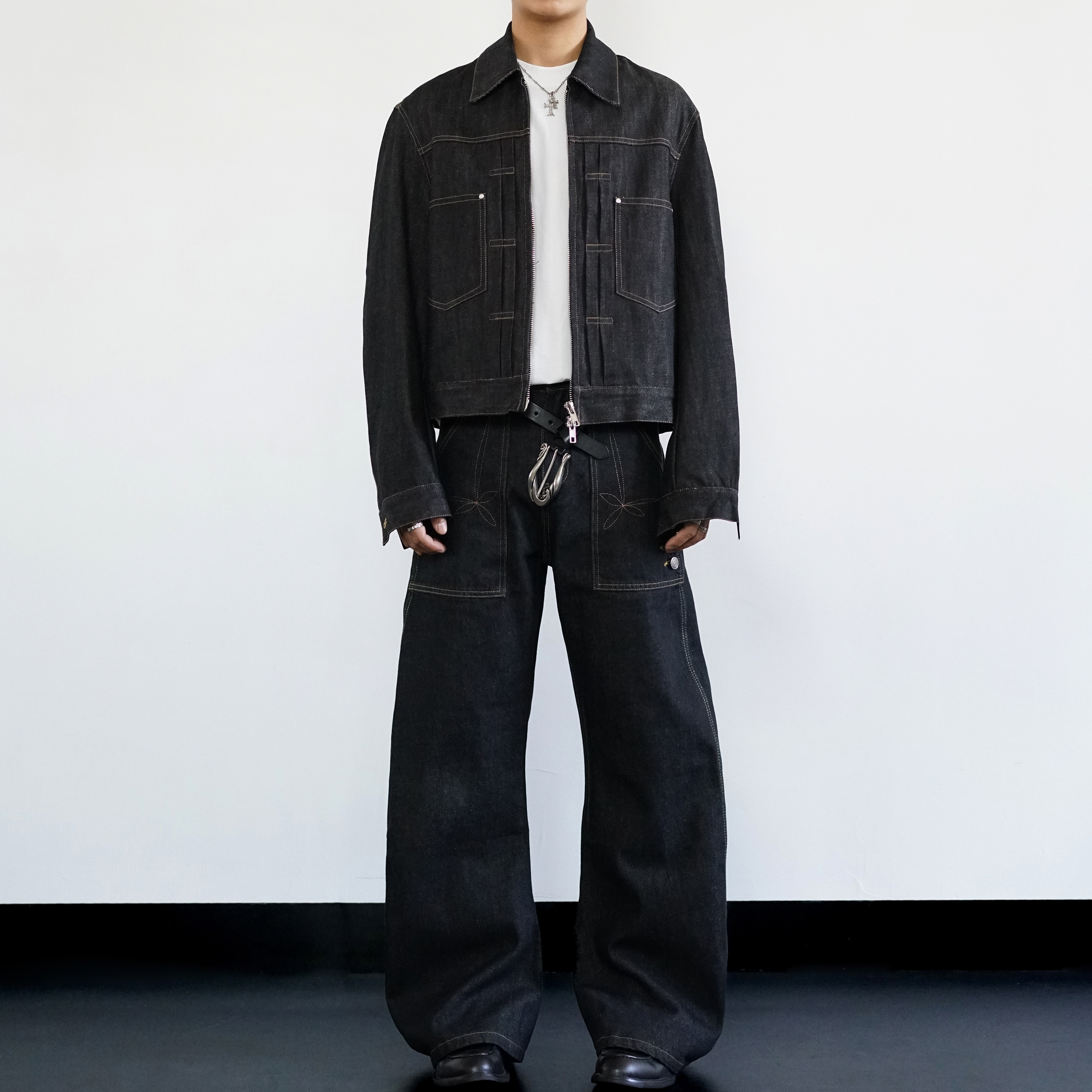 Goinsk解构设计原牛牛仔夹克套装