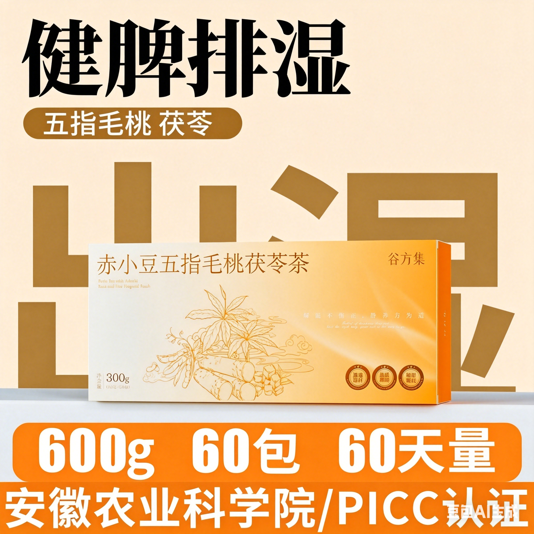 五指毛桃土茯苓茶炒熟赤小豆去祛排薏米湿气茶芡实荷叶养生茶花茶