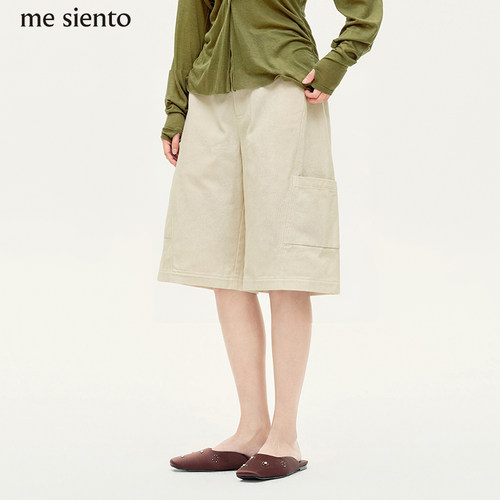 me siento 26SS双侧大口袋工装短裤垂感休闲中裤