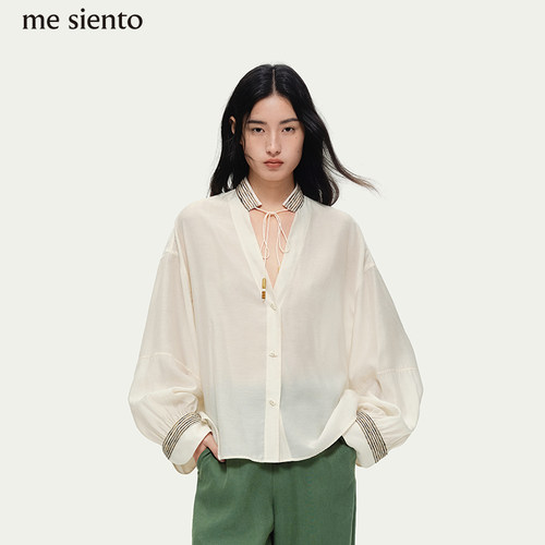 me siento 26SS木珠绑带衬衫