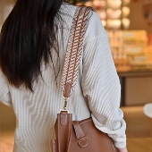 适用h家包包斜挎肩带加宽编织肩带kelly单肩伊芙琳替换5cm包带