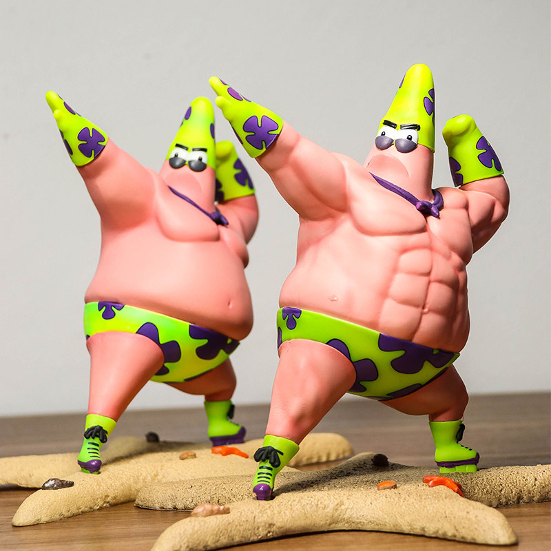 海绵宝宝gk肌肉肥肉派大星冰激凌超人潮玩恶搞手办摆件男生礼物