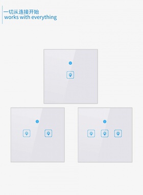 易微联Ewelink触摸开关面板 欧规2位墙壁开关智能家居语音控制