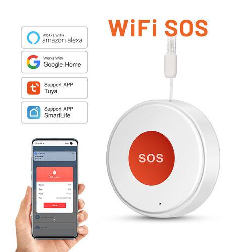 wifi涂鸦智能安防sos按钮app求救场景联动智能开关内置可充电电池