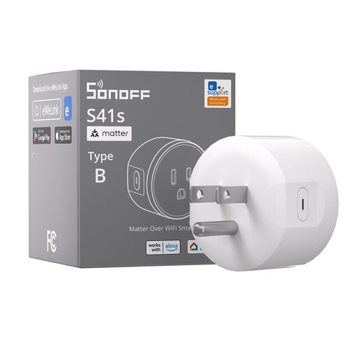 Sonoff S41STPB Matter WiFi美规插座 易微联远程语音定时Homekit