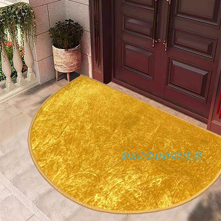 半圆形金色地垫招财纯色入户门垫进门防滑脚垫客厅玄关土黄色地毯,居家布艺,入户地垫,淘宝优惠券,粉丝福利购,淘宝优惠卷