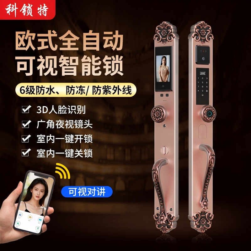 科锁特防水防晒人脸识别智能锁3D