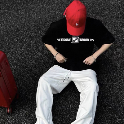 WE11DONE韩版字母男女短袖T恤潮