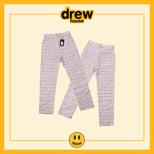 原厂正品DREWHOUSE棉麻粉色长裤