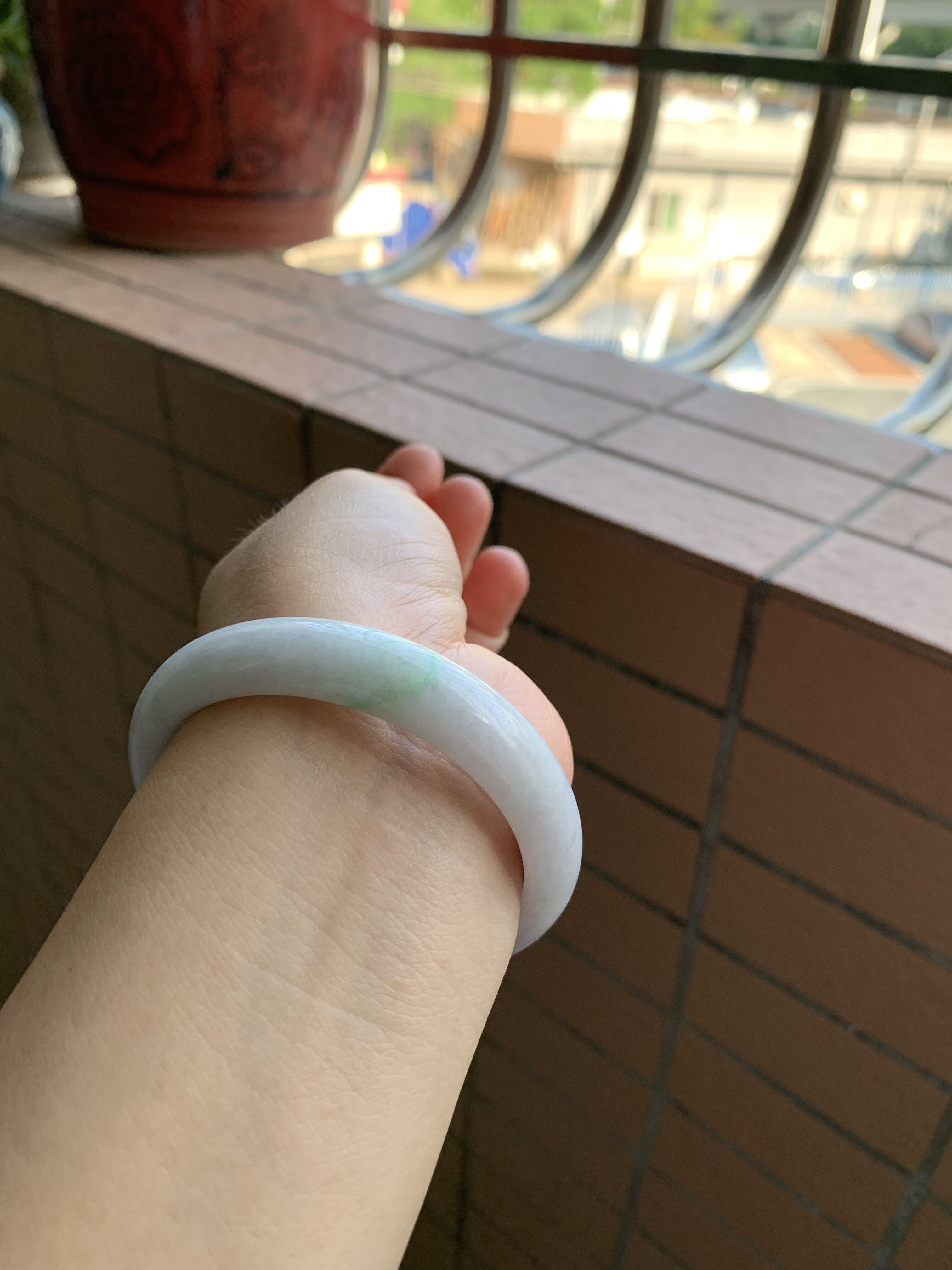 56-12.4-7.5缅甸纯天然A货翡翠淡淡粉白底青证书642保真