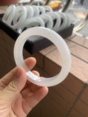 白冰天山翠冰翠白月光飘花大圈口冰种石英岩玉保真保A证书