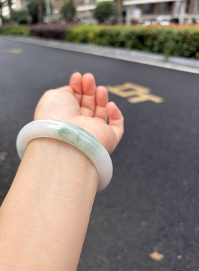 57-12.3-8.6缅甸纯天然A货翡翠白底飘绿证书040天然保真