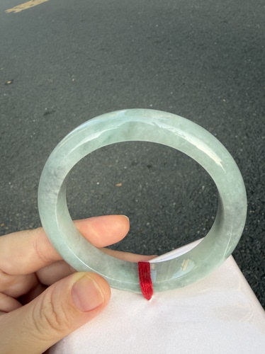 61-13-9缅甸纯天然A货翡翠淡蓝底色冰透证书040天然保真