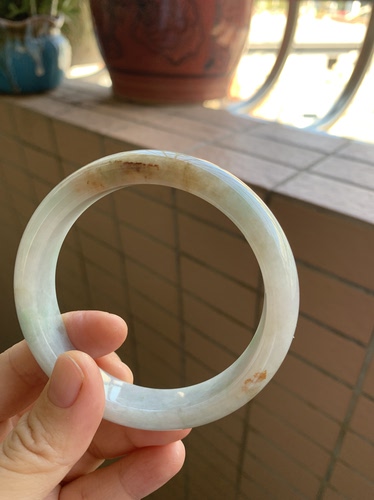 62.5-14-9缅甸纯天然A货翡翠特色宽版大圈口红翡冰透证书814保真